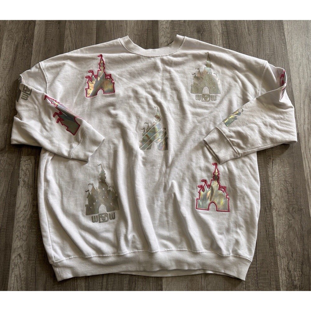 Disney Parks Cinderalla's Castle Reflective Icon‎ Adult Women's Sweatshirt 1X